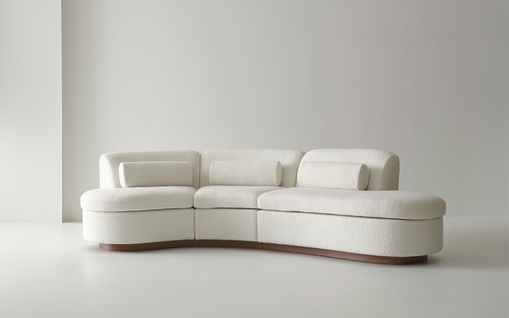 Bouclé Curve Sofa